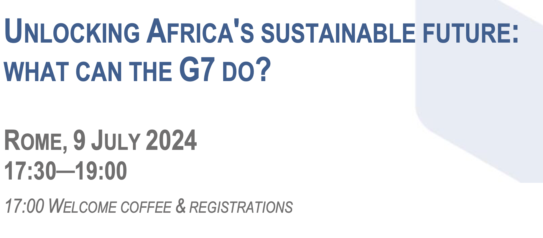 Unlocking Africa's sustainable future: What can the G7 do?
